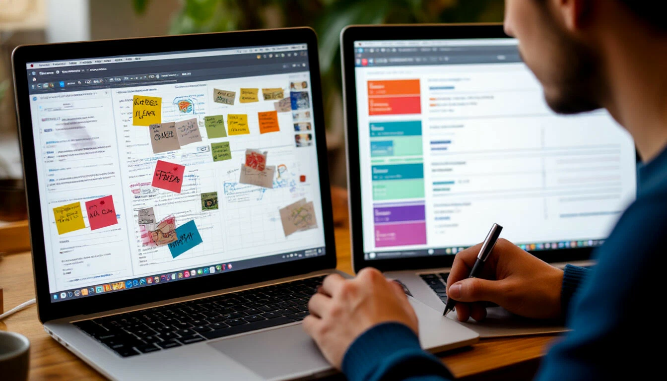 Пользователь работает на онлайн доске dotspace