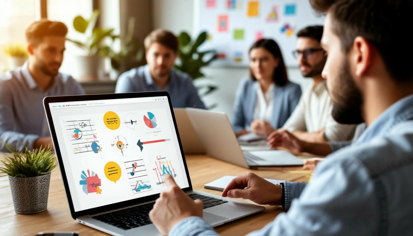 Команда работает с интерактивной онлайн-доской